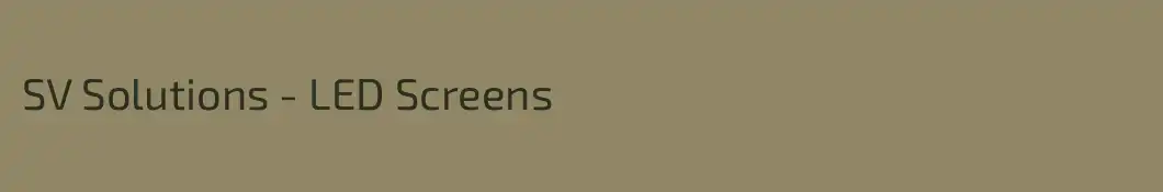 SV Solutions - LED Screens